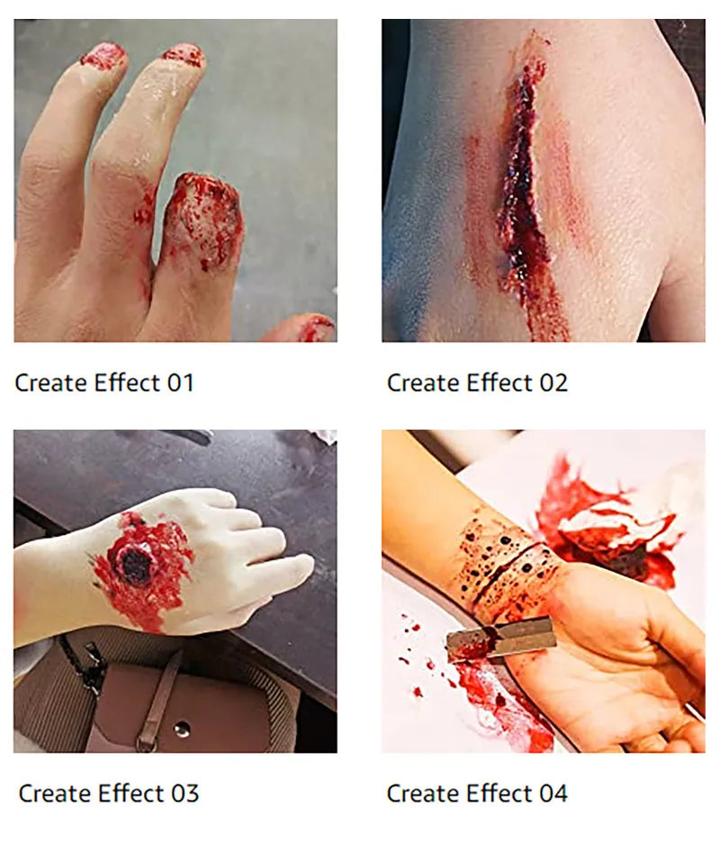 Oil Based SFX Face Paint and Makeup Kit Options with 42g or 96g Paint Labels, Brush Set Choices and Scar Wax References for Halloween and Stage Costumes