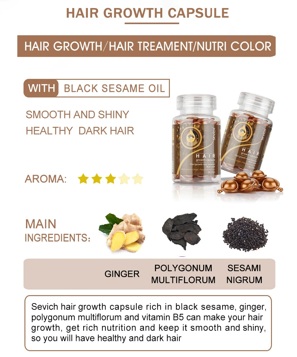 Sevich Hair Oil Capsule Set with Nine Cosmetic Hair Care Option Labels, Three-Piece Set Reference for Conditioning Routines and Soft, Shiny Hair Styling