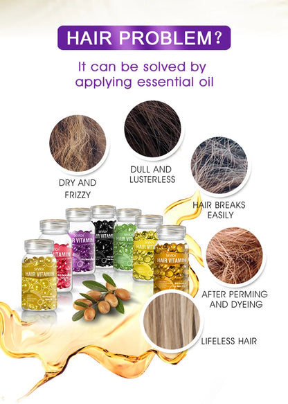 Sevich Hair Oil Capsule Set with Nine Cosmetic Hair Care Option Labels, Three-Piece Set Reference for Conditioning Routines and Soft, Shiny Hair Styling