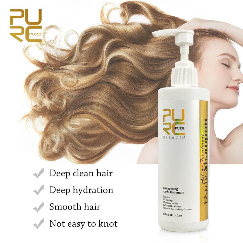 Purifying Shampoo and Daily Conditioner Options by PURC, 100ml 300ml or 1000ml Hair Care Selections for Cleansing, Conditioning and Keratin Routine Support