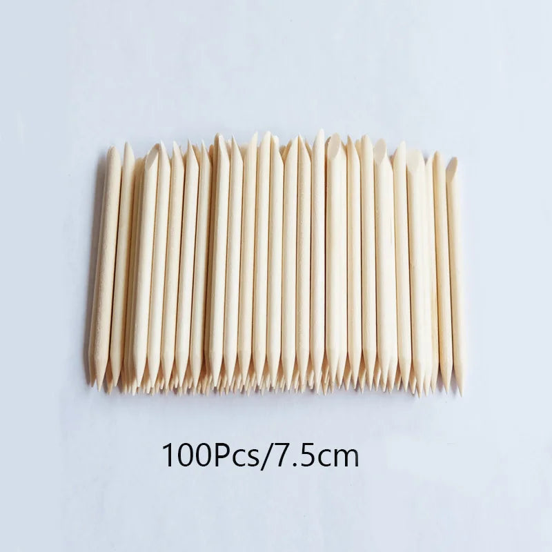 Wooden Cuticle Pusher Sticks by Lurayee, 7.5 to 15cm Length Options for Nail Art Detailing, Rhinestone Placement and Manicure Sticker Application