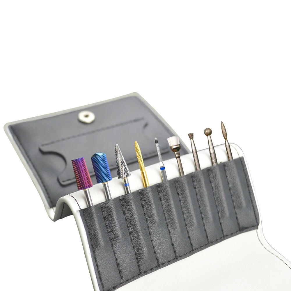 Carbide Barrel Nail Drill Bits by RolinStar with Numbered and 5-in-1 Grade Option Labels, Milling Accessories for Professional Manicure and Pedicure Tools