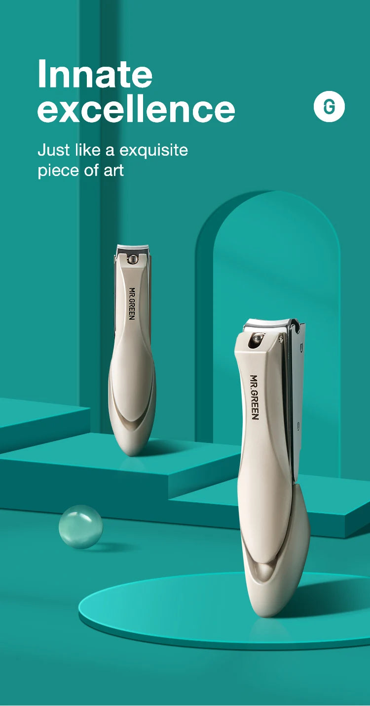 Anti-Splash Nail Clipper Options by MR.GREEN with Stainless Steel and Zinc Alloy References, MR-1111 Series Design for Adult Fingernail Grooming
