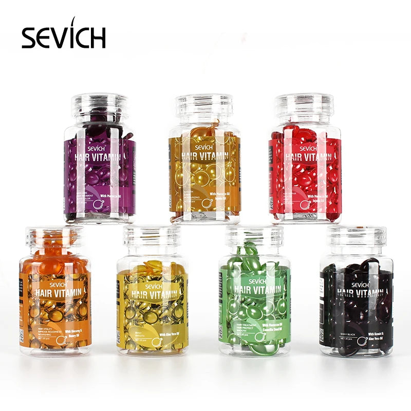 Hair Oil Capsules by Sevich for Cosmetic Conditioning, Softness and Shine, Nine Hair Care Option Labels for At-Home Grooming Routines