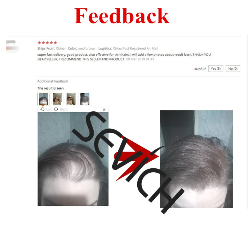 Hair Building Fiber Powder with Ten Shade Options from Black to White, Sevich Source Reference and Applicator Spray Wording for Cosmetic Hair Appearance