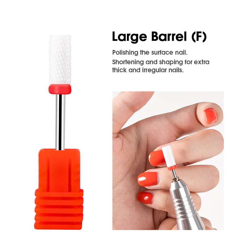 Dmoley Ceramic Nail Drill Bit, Single-Piece Manicure Milling Accessory with Storage Box and Numbered Style Options for Professional Nail Shaping and Gel Removal