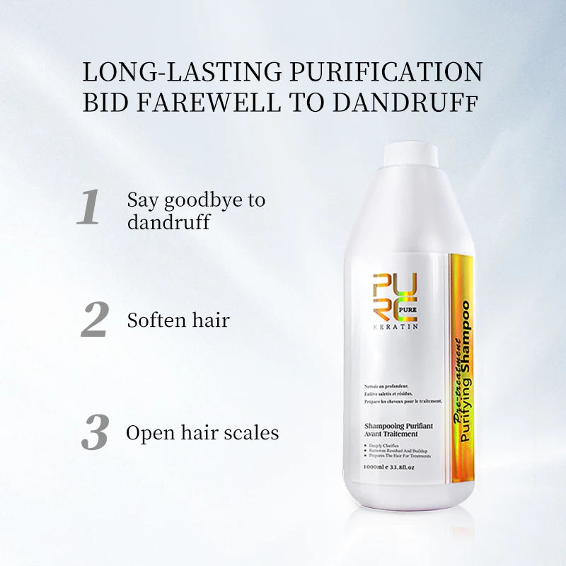 Purifying Shampoo and Daily Conditioner Options by PURC, 100ml 300ml or 1000ml Hair Care Selections for Cleansing, Conditioning and Keratin Routine Support