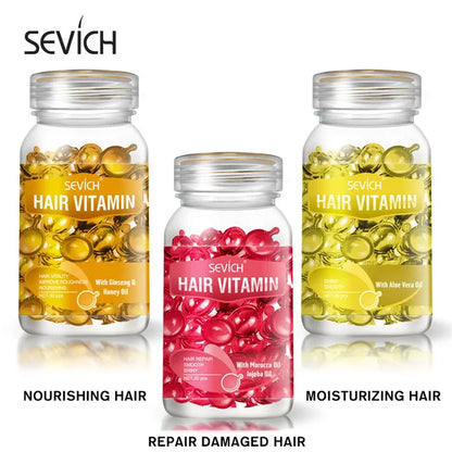 Sevich Hair Oil Capsule Set with Nine Cosmetic Hair Care Option Labels, Three-Piece Set Reference for Conditioning Routines and Soft, Shiny Hair Styling