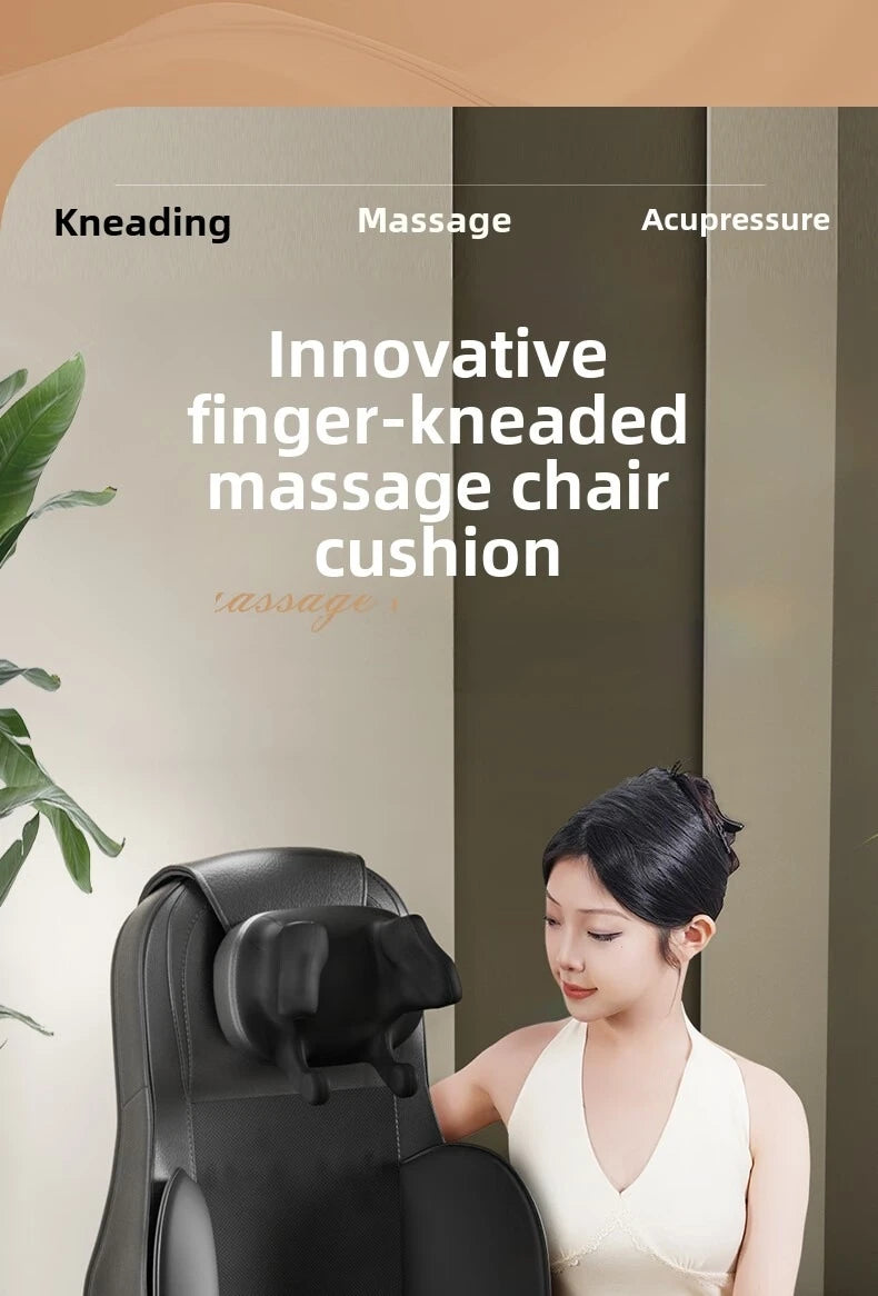 JAIYORL Electric Massage Seat Cushion with Vibration and Kneading References, Four Upgrade Model Labels and US, EU, UK or AU Plug Options