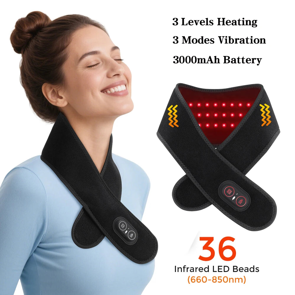 Wearable Red Light Heating Wrap Options for Wrist, Neck, Ankle and Hip, Adjustable Warmth with Model-Specific LED, Vibration and Power Features
