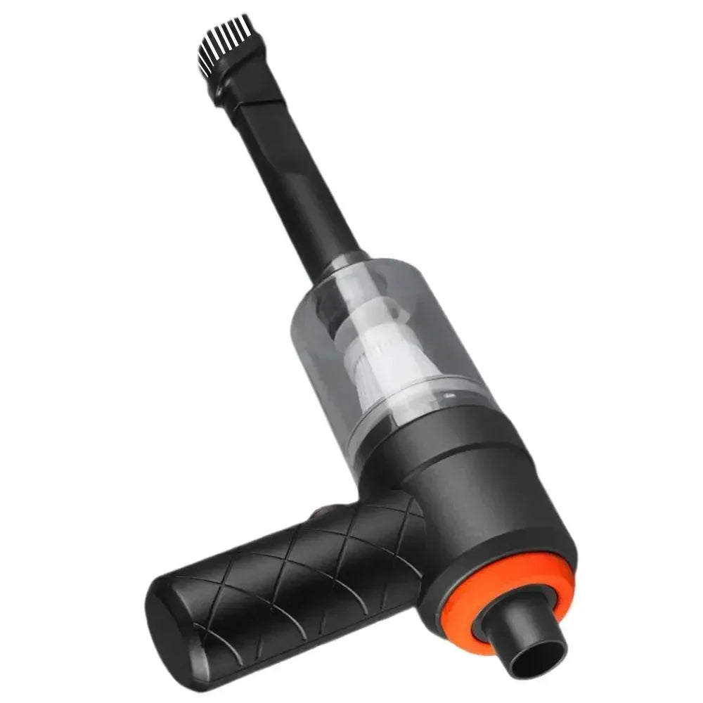 Black Mini Cordless Car Vacuum Cleaner with USB Charging, Listed 1200mAh Battery and 9000Pa Suction Reference for Vehicle Interior and Household Spot Cleaning