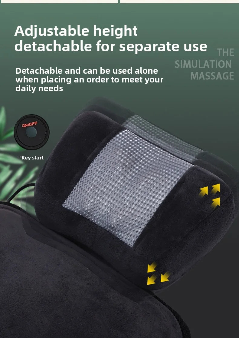 Massage Seat Cushion Options with Listed Heat, Vibration and Lumbar Airbag Features, Basic Flannel, Basic or Upgraded Selections for Home Office Relaxation