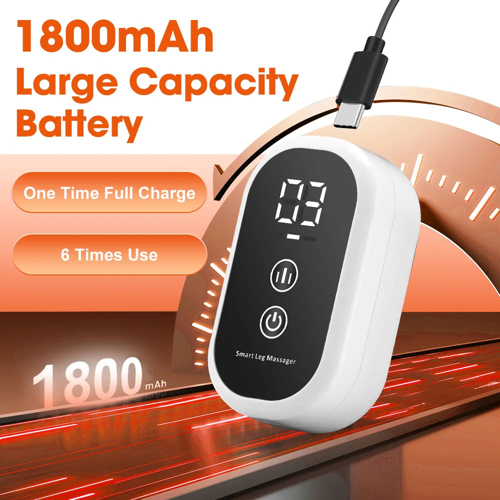 Three-Mode Calf Air Massager with 15-Minute Timer, 1800mAh Rechargeable Battery, Linen Mesh Wrap and One- or Three-Level Single and Pair Options