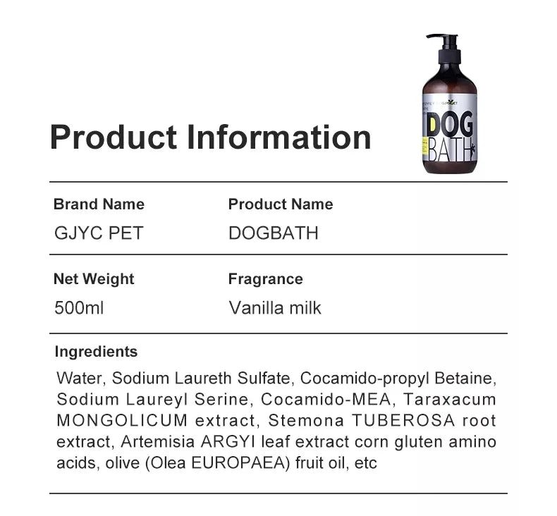 Pet Shampoo for Bath-Time Grooming, Dog 500ml and Cat 500ml Options Plus a 100ml Pet Shampoo Choice for At-Home Coat Cleaning Routines