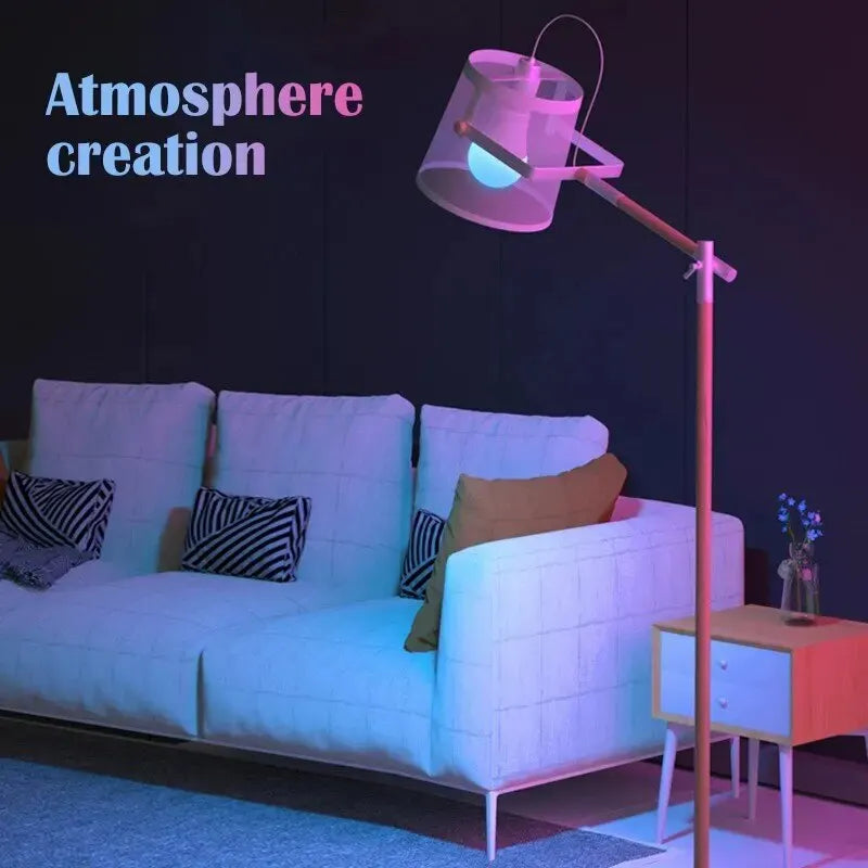 RGB LED Light Bulb E27 AC220V 8W, 16 Color Dimmable Mood Lighting with 24-Key Infrared Remote for Compatible Fixtures and Party Decor