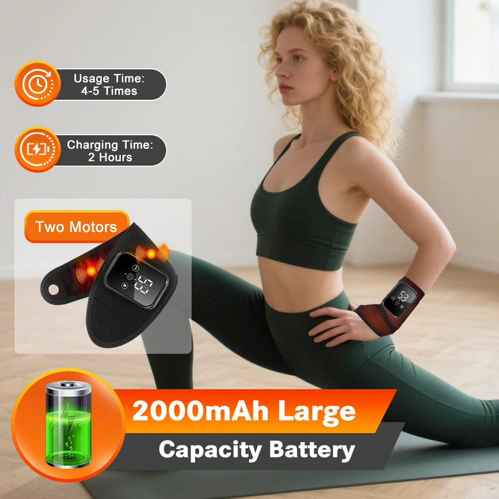 Heated Wrist Massager Wrap with Three or Five Heat Settings, Three Vibration Modes and Adjustable Strap, Type-C Rechargeable Models for Personal-Care Breaks