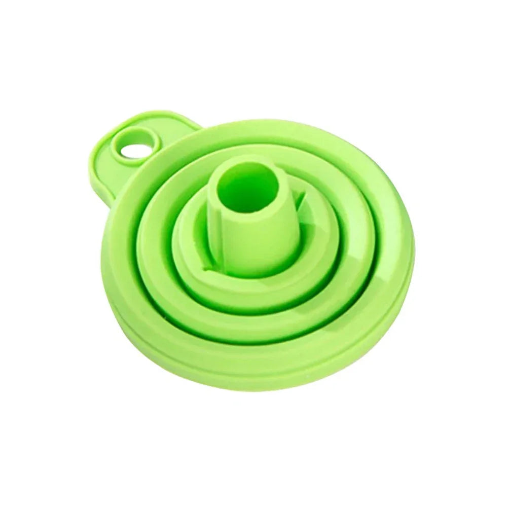 Collapsible Silicone Car Funnel for Compatible Liquid Transfer, Small 6cm or Large 8.5cm Width with 1, 2 or 4-Piece Choices and Foldable Garage Storage Design