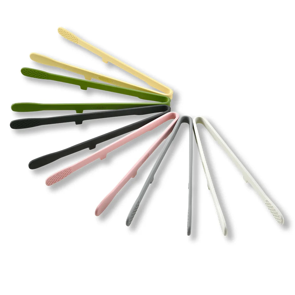Silicone Kitchen Tongs with Wide-Tooth Grip and Extended Handle, Listed 26.5cm Serving Clip for Bread, Toast, Salad and Noodles with Color or 6PCS Options