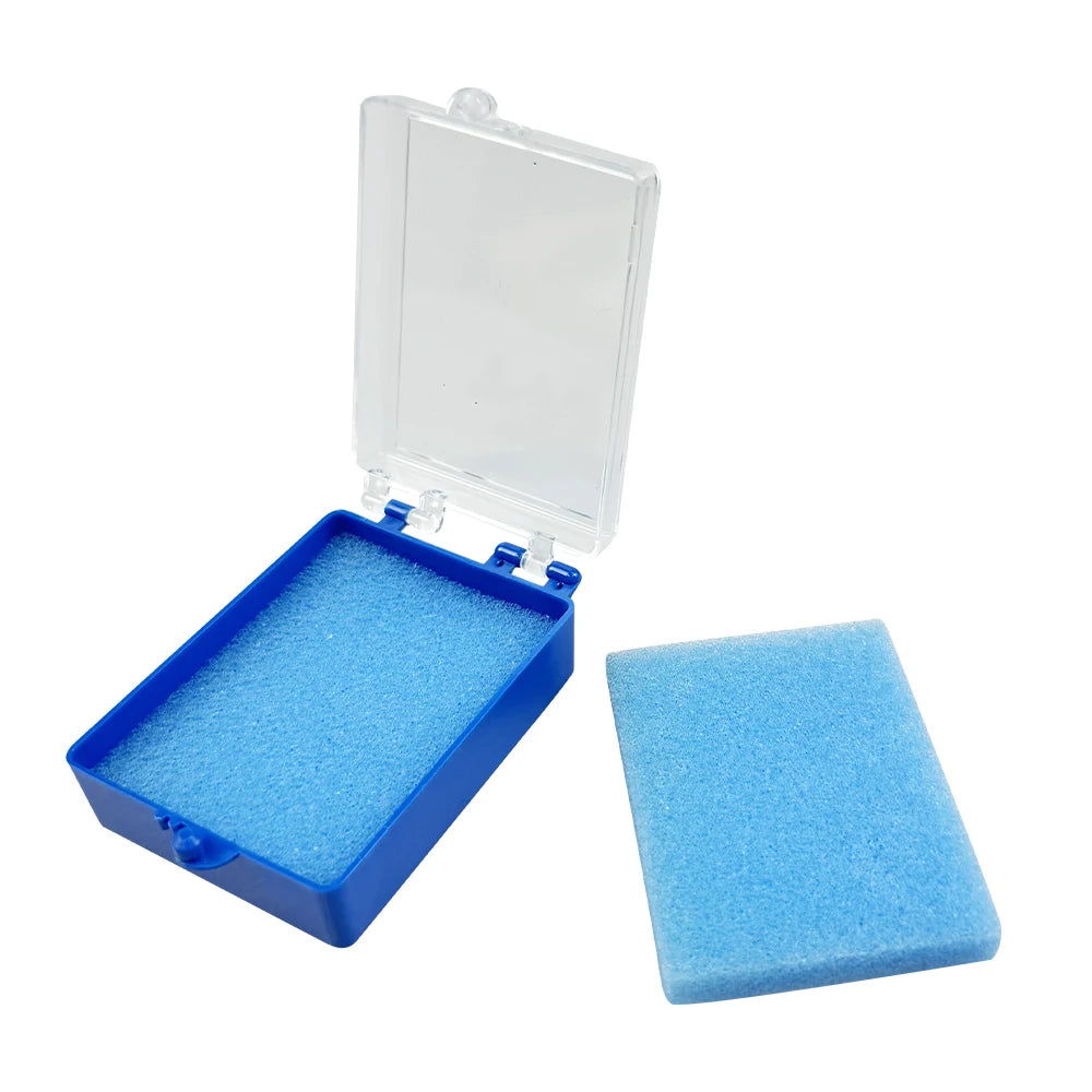 Dental Tooth Storage Boxes 50-Pack with Listed Sponge Inserts, Plastic Cases in Large or Small Black and Blue Options for Compatible Dental Item Organization