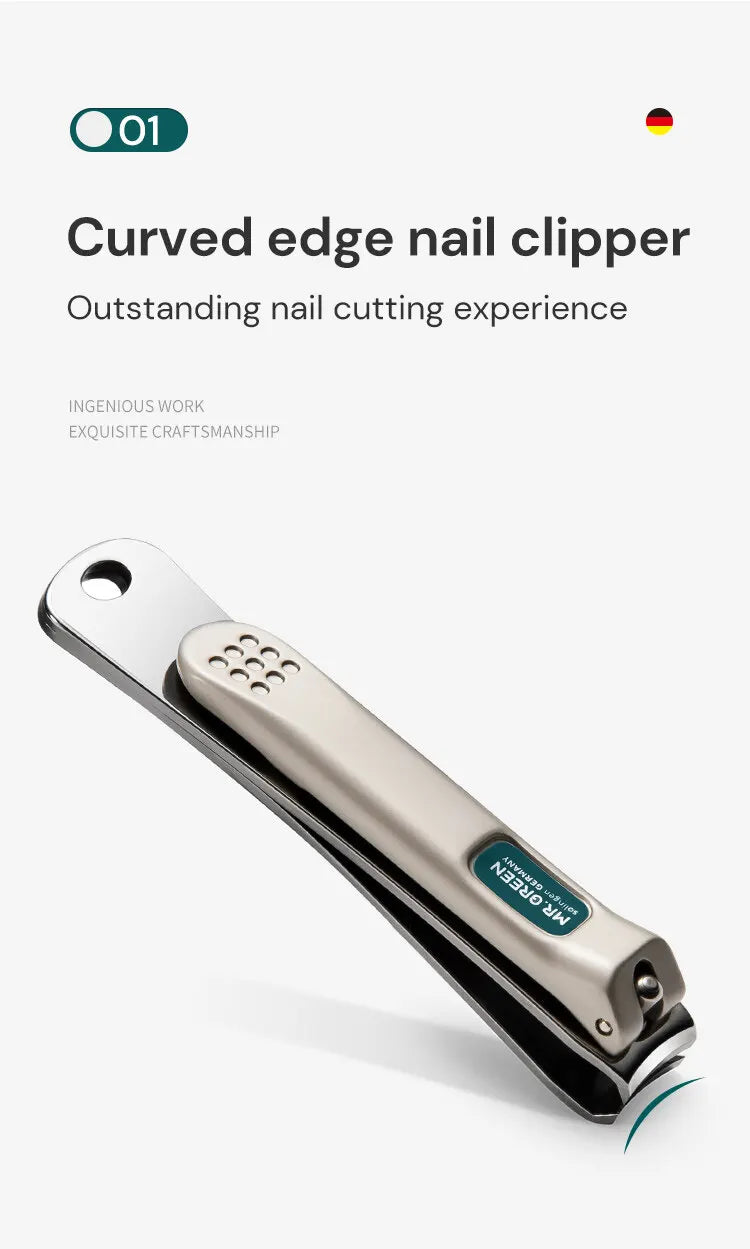 12-in-1 Manicure Set by MR.GREEN, MR-6012 Stainless Steel Personal Grooming Kit with Portable Leather Case for At-Home Nail Care and Travel Organization