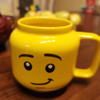 Impish Expression Mug in Porcelain, Single 250ml Cartoon Coffee, Tea and Milk Cup with A-G Design Options and Foam-Lined Box for Friends and Family Gifts