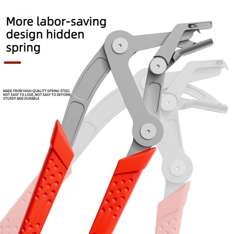 Car Clip Removal Pliers with Spring-Assisted Lever, Four-Point Support and Stainless Steel Construction for Compatible Door Panel Fasteners and Interior Trim