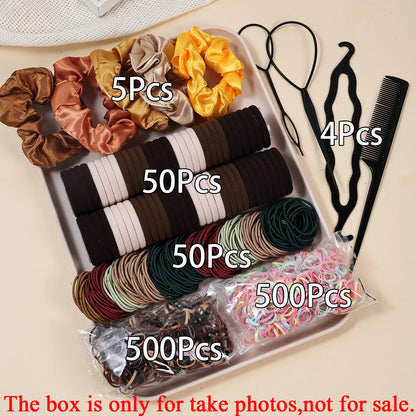 Hair Accessories Set for Women, Twelve Color and Pattern Options with Scrunchie and Ponytail Tie References for Everyday Buns and Outfit Coordination