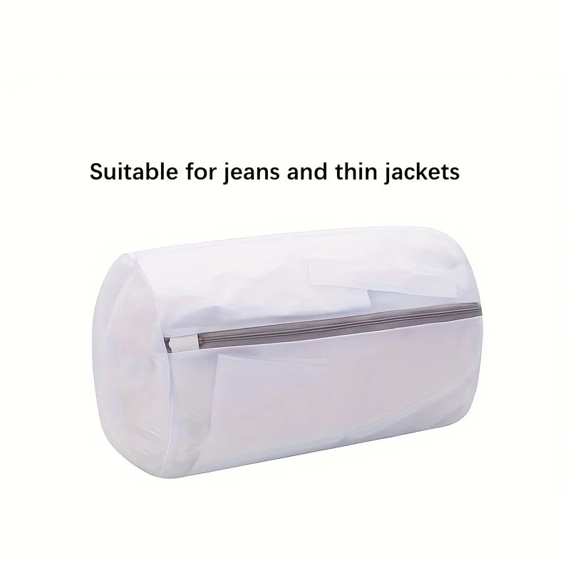 White Mesh Shoe Washing Bag with Zipper Closure for Compatible Washable Sneakers, Running Shoes, Socks and Bras During Everyday Household Laundry Care