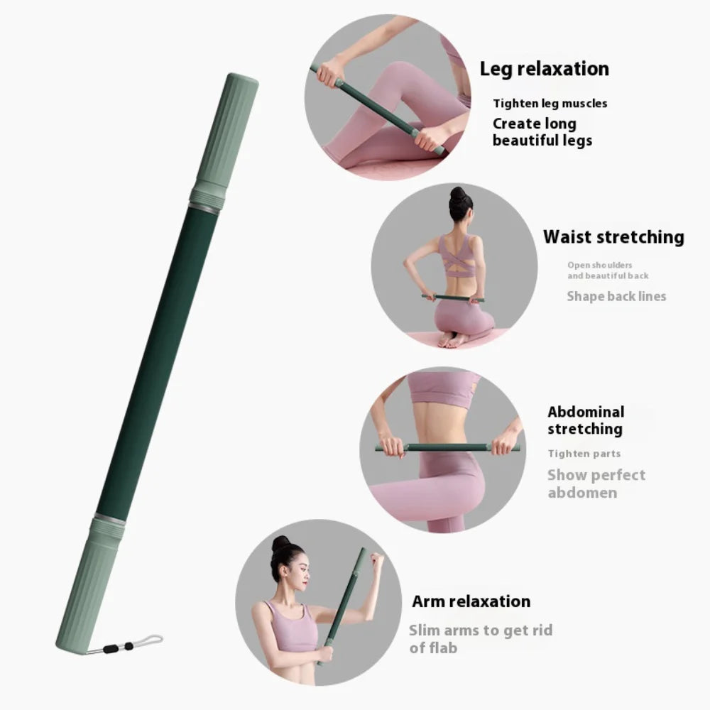 Yoga Fascia Massage Stick, 57cm Extended Handheld Muscle Roller in Green or Purple for Adult Fitness and Gentle Leg Massage Routines at Home