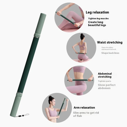 Yoga Fascia Massage Stick, 57cm Extended Handheld Muscle Roller in Green or Purple for Adult Fitness and Gentle Leg Massage Routines at Home