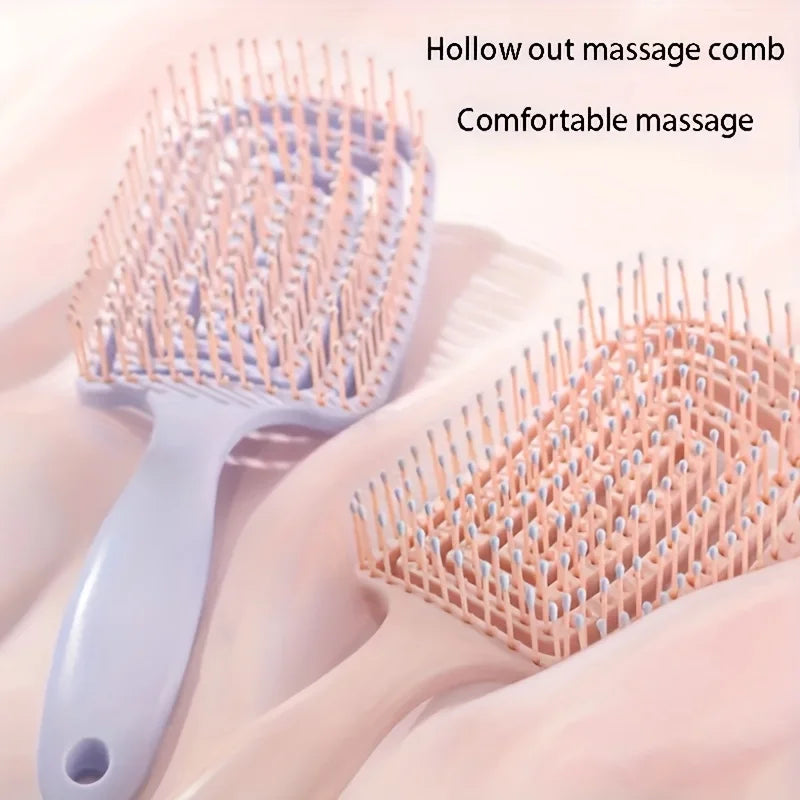 Detangling Hair Comb by WANMEI, Hollowed-Out Plastic Styling Tool with Scalp Massage Function and Ten Color Options for Men, Women and Wig Care