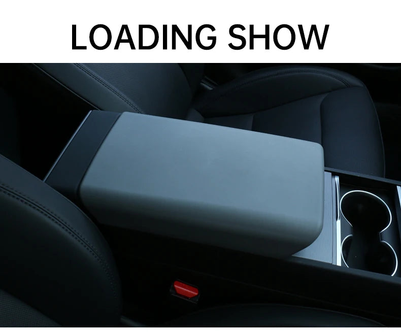 Tesla Console Lid Protector in TPE for Listed 2024 Model 3 Highland and 2025 Model Y Juniper, Soft Armrest Cover in Black or White Interior Options