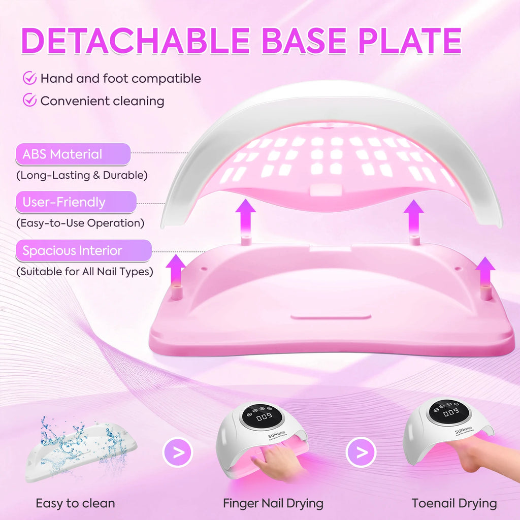 DianaBeauty Gel Curing Lamp Options with SUN X29 MAX Listed 90 LEDs, Infrared Sensor and Four Timers, Nine Model Labels and US, EU, AU or UK Plug Choices