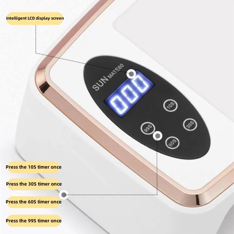 Motion Sensor UV LED Nail Lamp MATE60 with 90 Light Beads, Gel Curing Device for Home Manicure and Pedicure with US, UK, AU or EU Plug Options