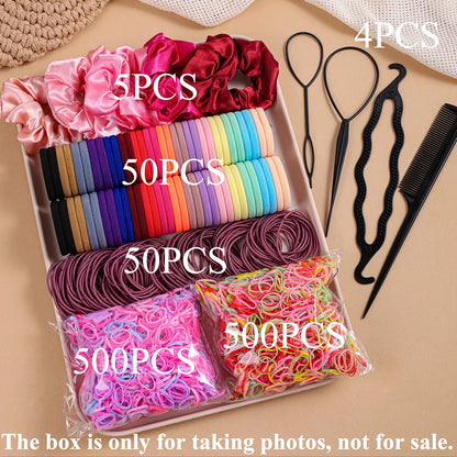 Hair Accessories Set for Women, Twelve Color and Pattern Options with Scrunchie and Ponytail Tie References for Everyday Buns and Outfit Coordination