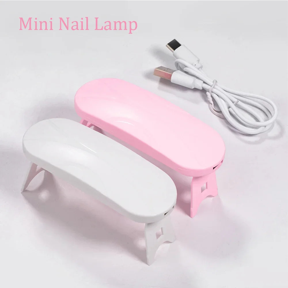 Mini UV LED Nail Lamp by LINMANDA, Portable 6W USB Gel Polish Curing Light with 45s and 60s Timer Settings in Pink and White Option Labels