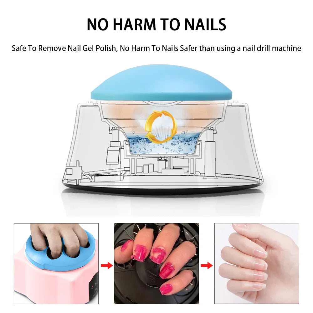 Electric Steam Gel Nail Remover with Five-Finger Use and Automatic Shutoff References, Compact Polish Removal Box for Instruction-Guided Manicure Care