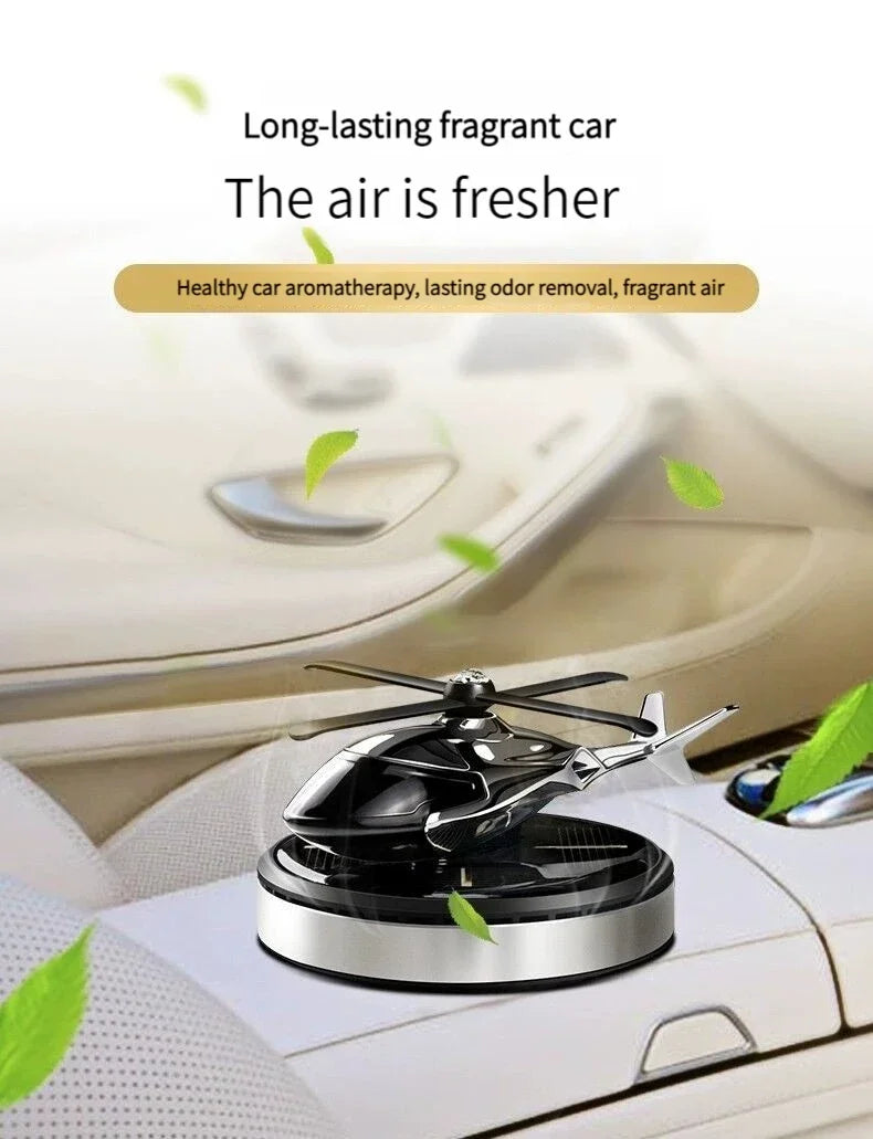 Solar Helicopter Car Air Freshener with Rotary Propeller Design for Vehicle Interior Styling, Decorative Perfume Diffuser in Seven A and B Model Color Options
