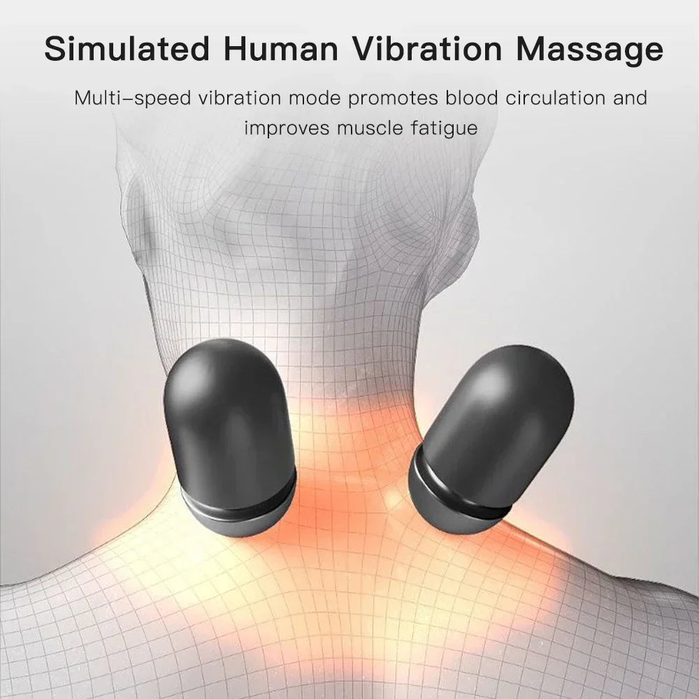 Heated Neck Massage Pillow, Electric Cervical Support with Listed Vibration and Stretch Options for Adult Personal Care and At-Home Relaxation
