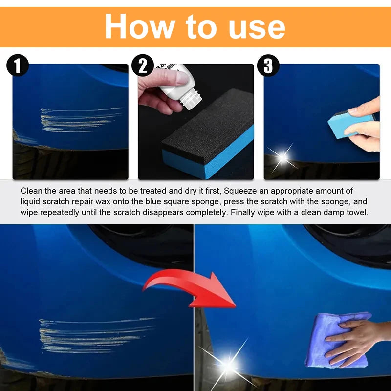 Car Scratch Remover Wax with Abrasive Polishing Compound for Mild Automotive Paint Marks, DIY Exterior Detailing Care in Single, Multi-Pack and Sponge Options