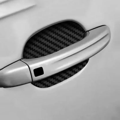 Car Door Handle Protection Stickers in Nine Colors, Four-Piece Adhesive Exterior Cover Set with Listed 8.5 x 6.8cm Size for Handle-Area Styling