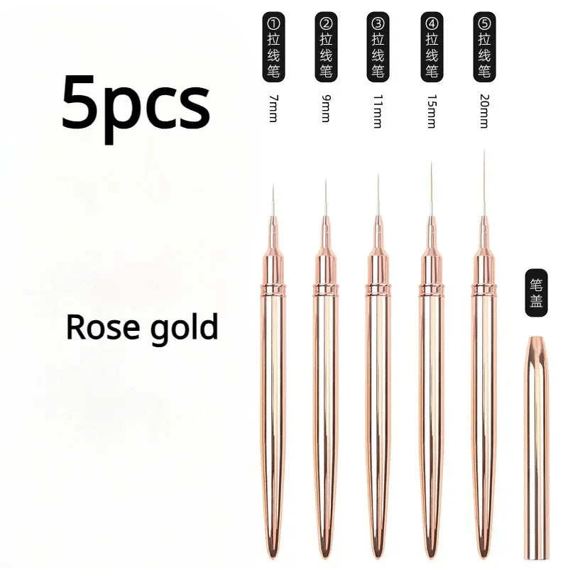 Nail Art Striping Brushes for Fine Lines and Detail Painting, 6–25mm Listed Liner Sizes with Individual and Set Options for DIY Manicure Designs