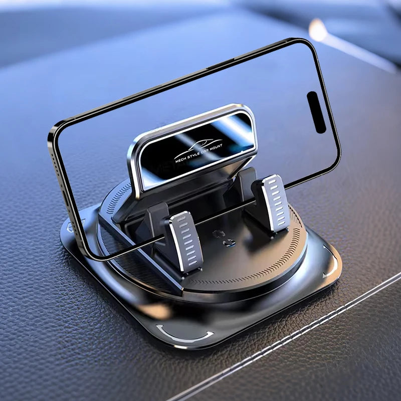 Silicone Dashboard Phone Holder in Black with Anti-Slip Design and 360-Degree Rotation, Car Smartphone Mount for Compatible Devices and Navigation Viewing