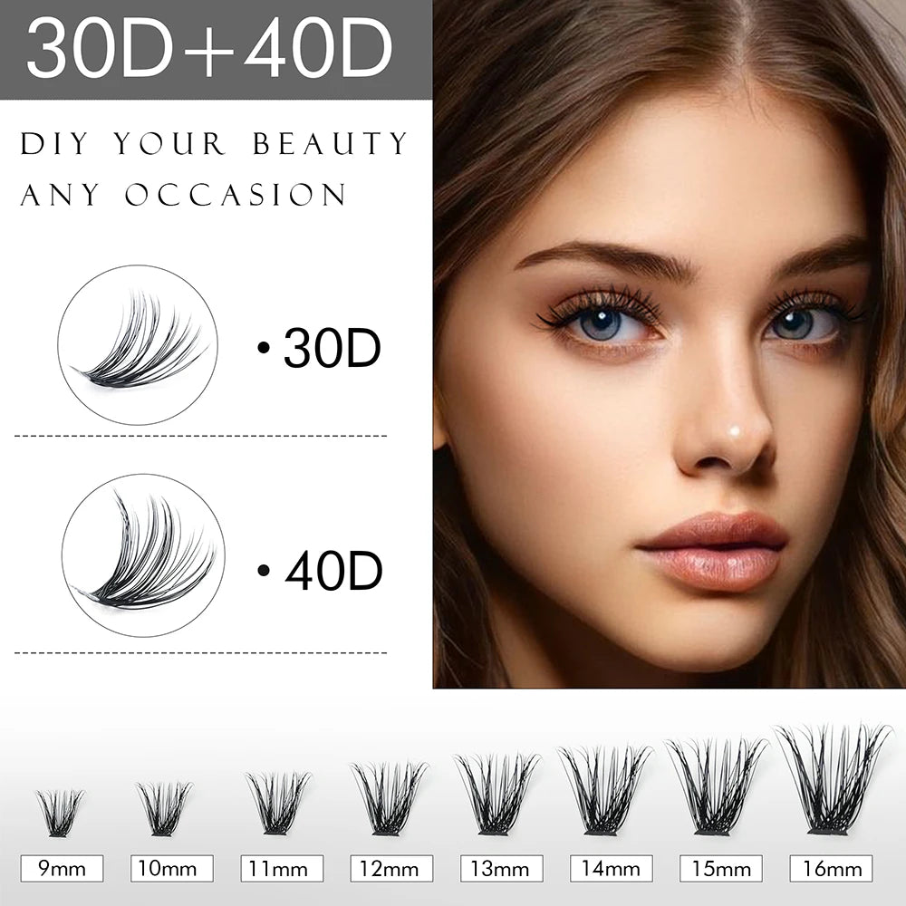 Individual Lash Clusters, 320PCS Wispy Fluffy False Eyelashes in 30D and 40D Styles with DIY Kit Options for At-Home Makeup Looks