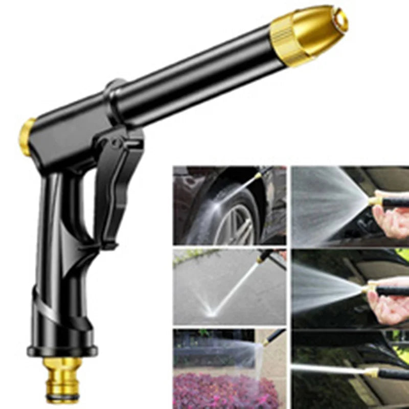 Car Wash Hose Nozzle with ABS Shell and Aluminum Alloy Gun, Black Single, 3pcs, 5pcs or Water Gun Set Options for Vehicle Rinsing and Garden Watering