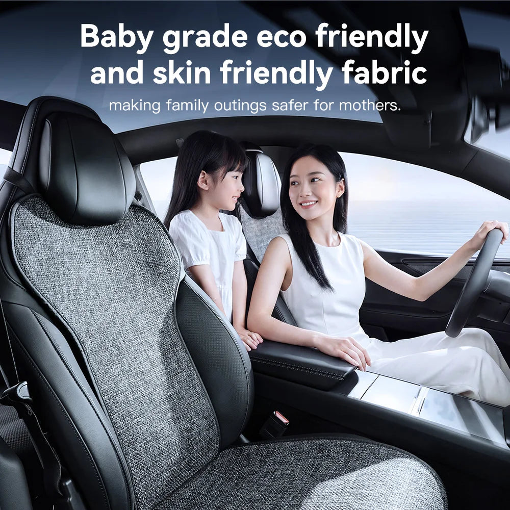 Car Seat Cushion Pads Listed for 2026 Tesla Model YL Six-Seat Layout, YZ Mesh Composite Fabric with Linen and Ice Silk References, Row-Specific Pack Options