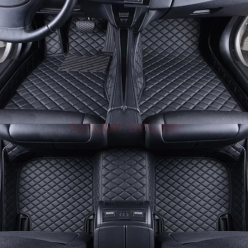 3D Car Floor Mats for Listed Renault Kadjar, Duster, Fluence and Koleos Configurations, Artificial Leather Cabin Covers with Black Single-Piece and Five-Seat Color Options