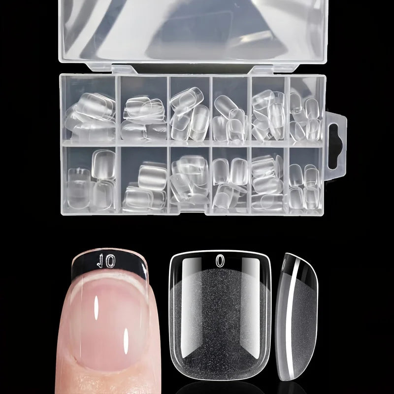 120-Piece Full Cover Nail Tips with Nine Selectable Style Labels, False Nail Extension Tips for Adult DIY Manicure Planning, Nail Art Practice and Custom Looks