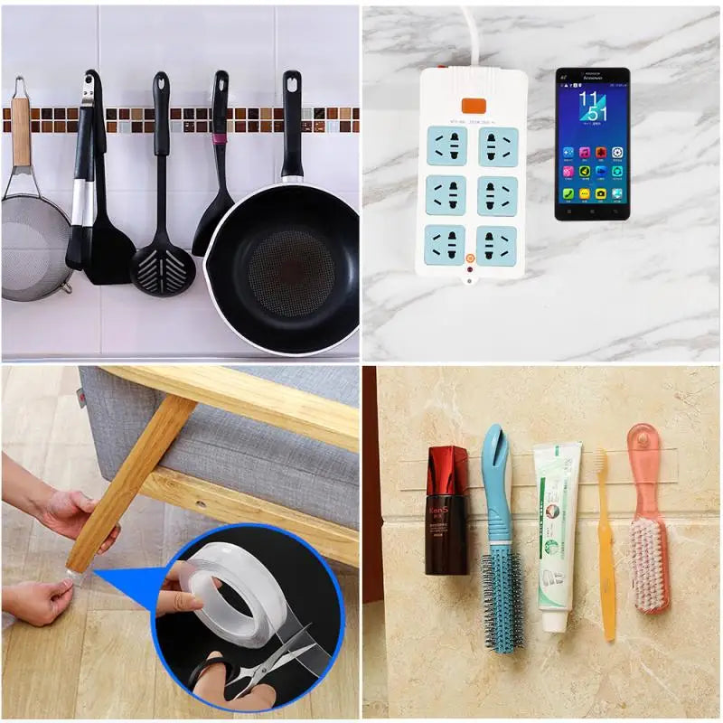 Double Sided Mounting Tape, 20mm or 30mm Wide Adhesive Roll with 1mm Thickness and 1, 2, 3 or 5m Length Options for Compatible Home DIY Projects
