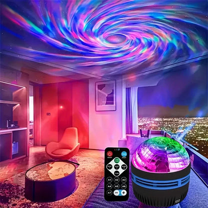 USB Galaxy Projector Light with Starry Sky, Aurora, Water Wave or Crystal Style Options, Decorative Bedroom and Party Lighting with Select Remote Versions